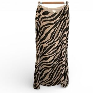 Superdown Zebra Print Maxi Skirt in Black and Cream